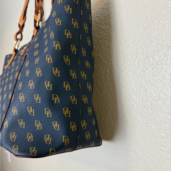 Dooney & Bourke Blue and Brown Signature Large Tote - Picture 4 of 14